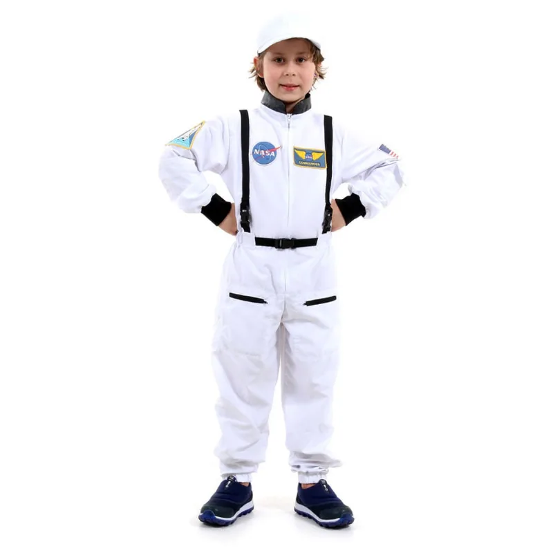 Fantasia Astronauta Nasa Infantil Luxo Macacão Boné Original