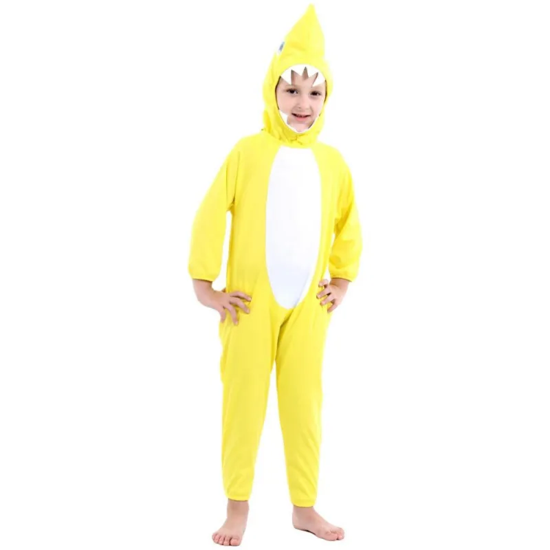 Fantasia Baby Shark Infantil Longo Tubarão Amarelo