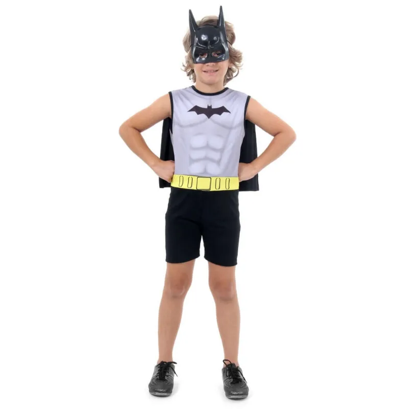 Fantasia Batman Regata Infantil com Capa e Máscara - Liga da Justiça