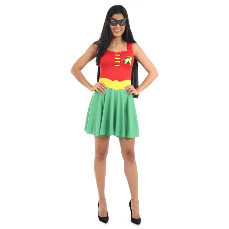 Fantasia Robin Vestido C/Capa e Máscara Abrakadabra Fantasia