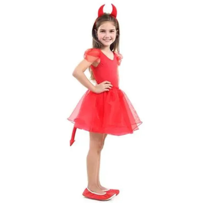 Fantasia Infantil Diabinha Vestido M com Tiara Sulamericana