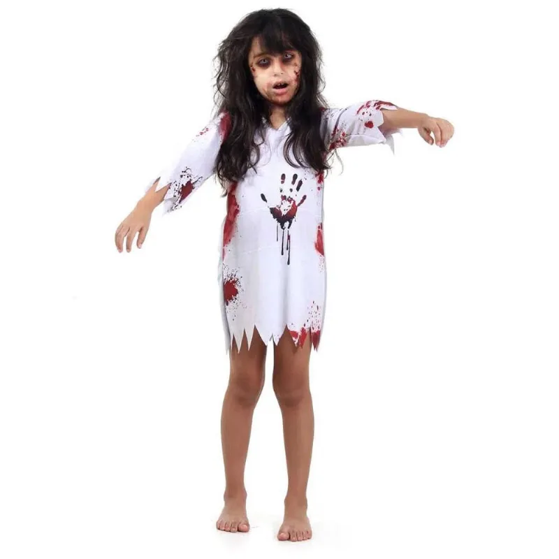 Fantasia de Zumbi Infantil Feminino de Halloween