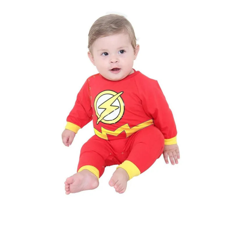 Fantasia Bebê The Flash Incrível Macacão Algodão C/Elastano