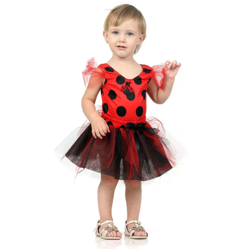 Fantasia Bebê Joaninha Collant Saia Dress Up Abrakadabra