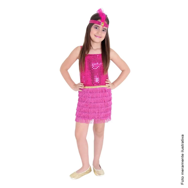 Fantasia Infantil Melindrosa Rosa Pink c/ Tiara Abrakadabra