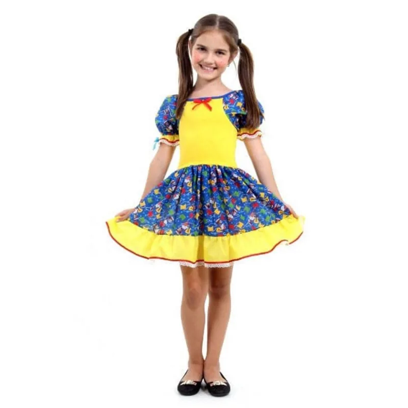 Fantasia Caipira Amarelo/Azul Infantil Abrakadabra Fantasias