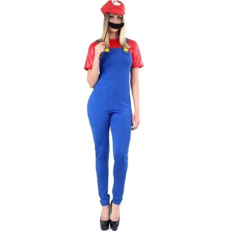 Fantasia Super Mário Macacão c/ Chapéu Bigode Adulto Original