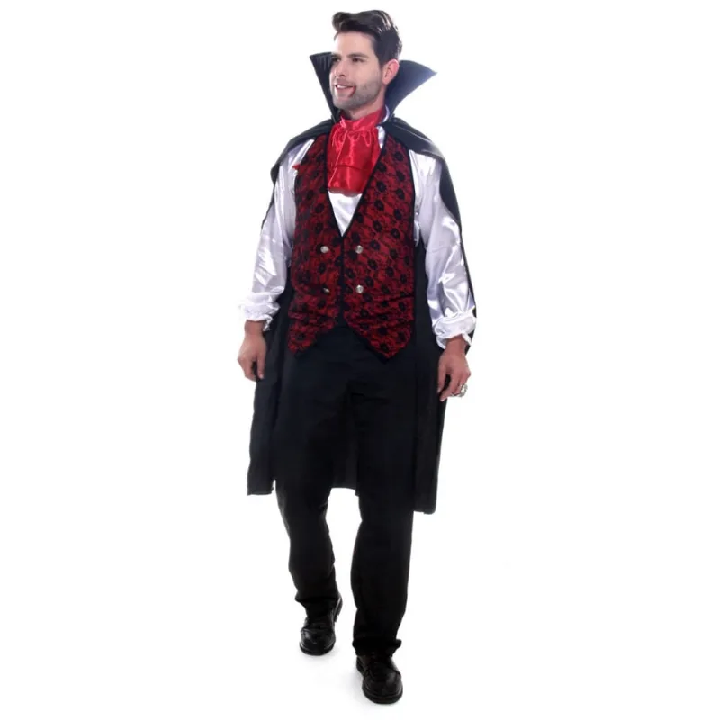 Fantasia Vampiro Drácula Halloween Masculina Luxo c/ Capa