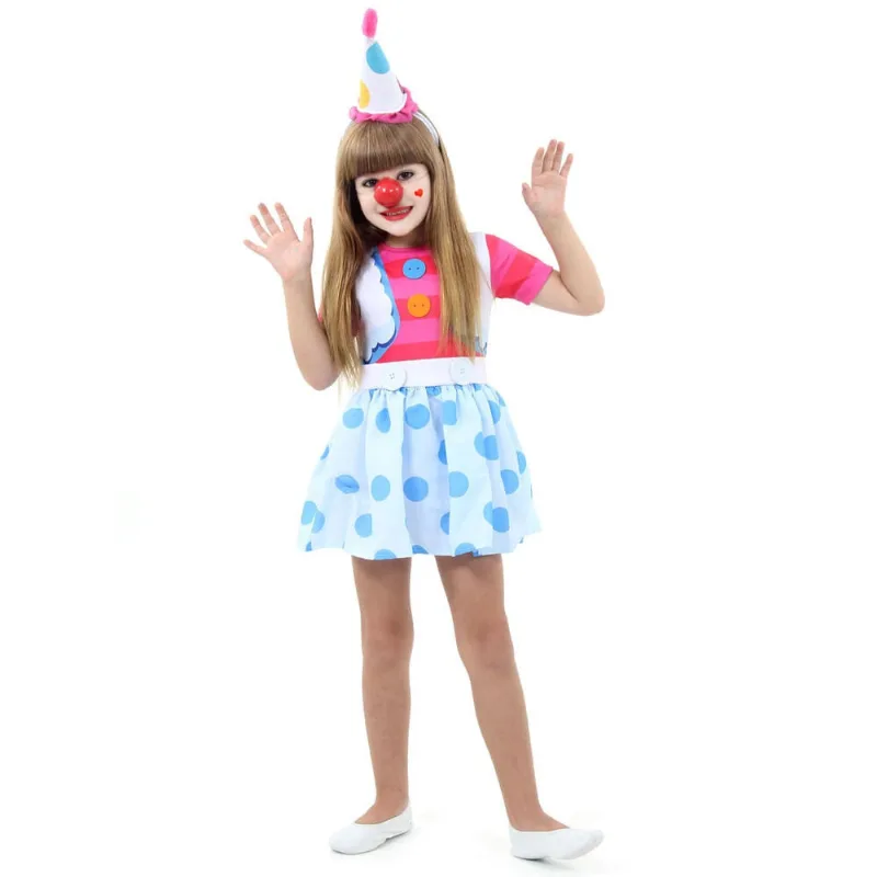 Fantasia Infantil Palhacinha Circo Verão Vestido C/Sapatilha