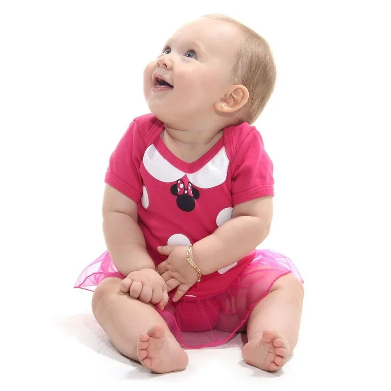 Body com Saia Bebe Minnie Rosa - Tamanho GG (de 9 a 12 meses) - 92027- Sulamericana