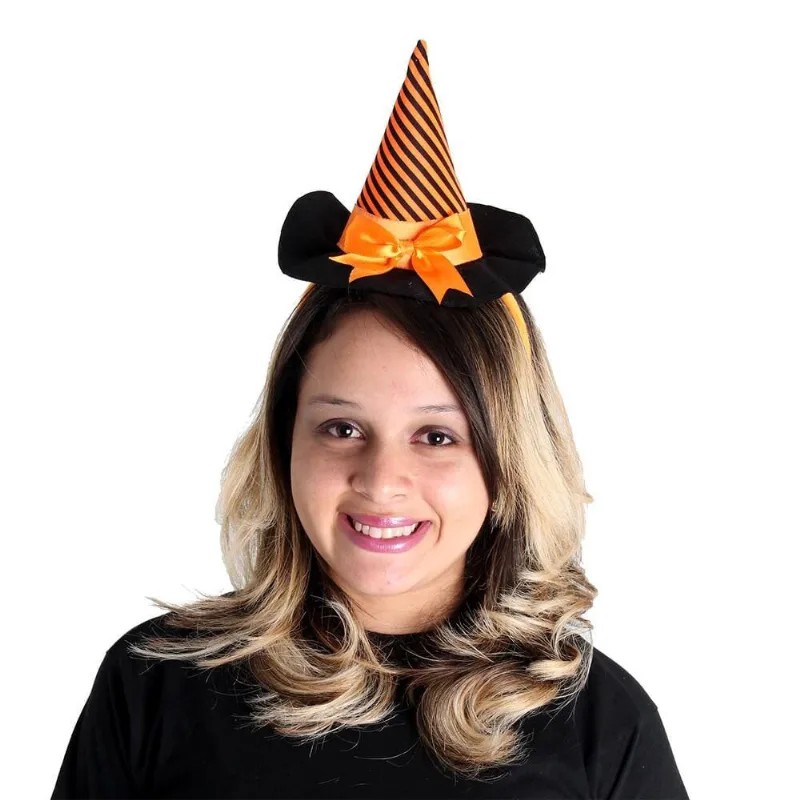 Mini Chapéu Listrado Laranja