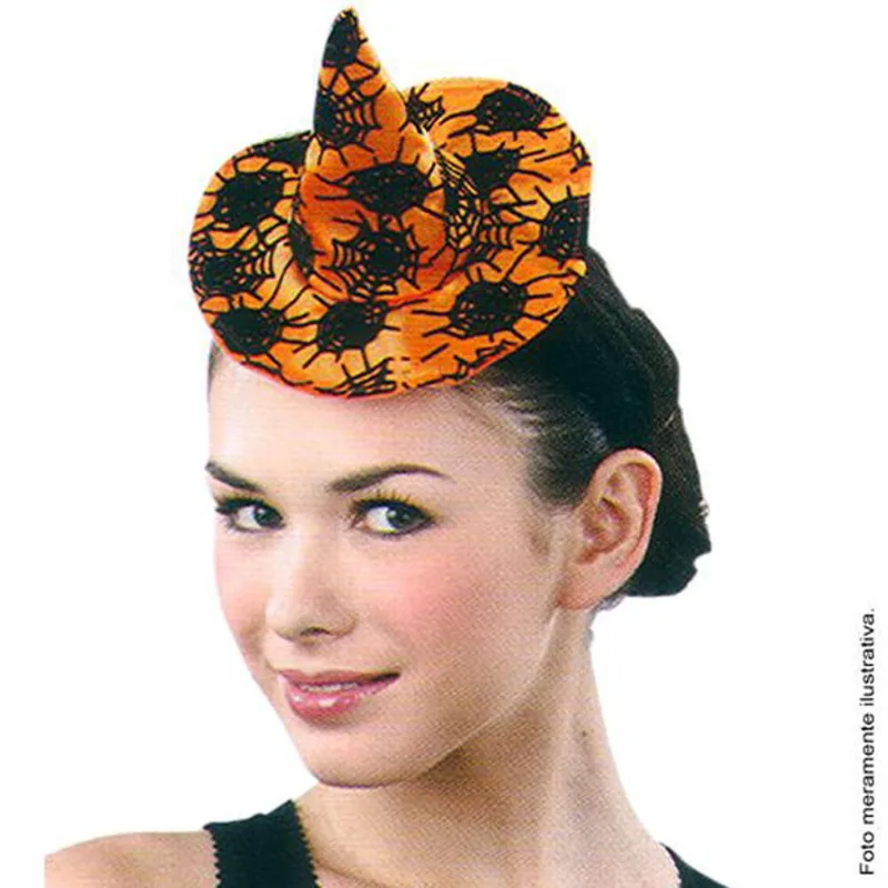 Mini Chapéu Bruxa Laranja - Halloween