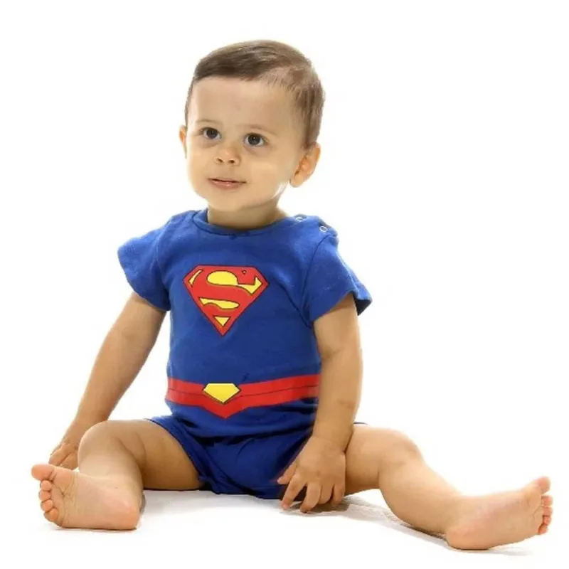 Fantasia de Super Homem Body Bebê Menino Com Capa
