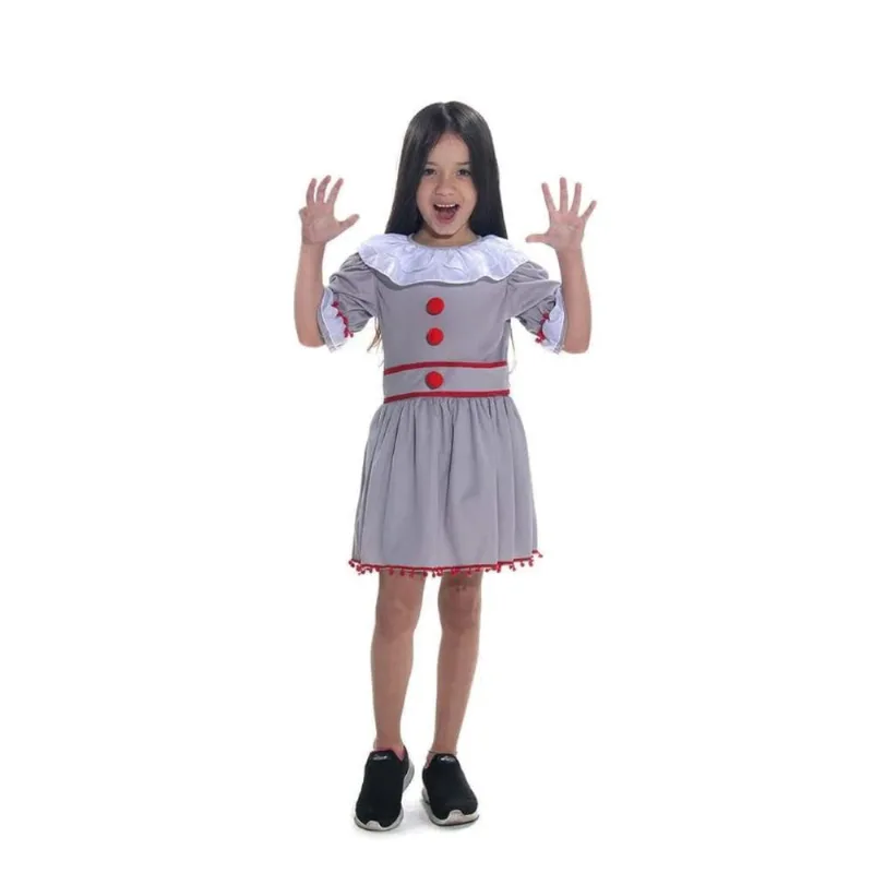 Fantasia de Halloween Infantil Palhaça It A Coisa do Mal