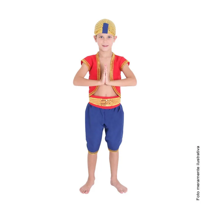 Fantasia Aladin Luxo Infantil com Turbante