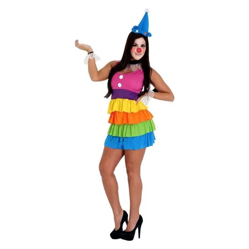 Fantasia de Palhacinha adulta Feminina Com Chapéu