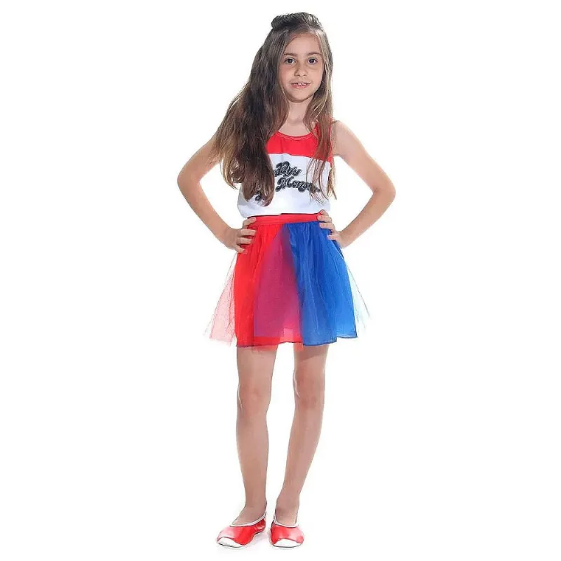 Fantasia Arlequina Infantil Regata e Saia