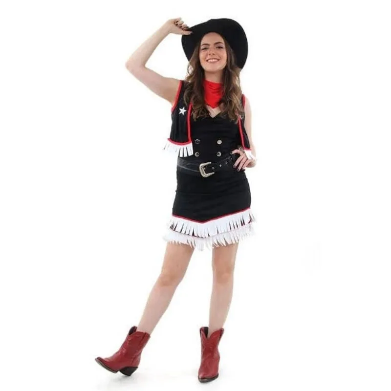 Fantasia Cowgirl Americana Com Chapéu Abrakadabra - Fantasia