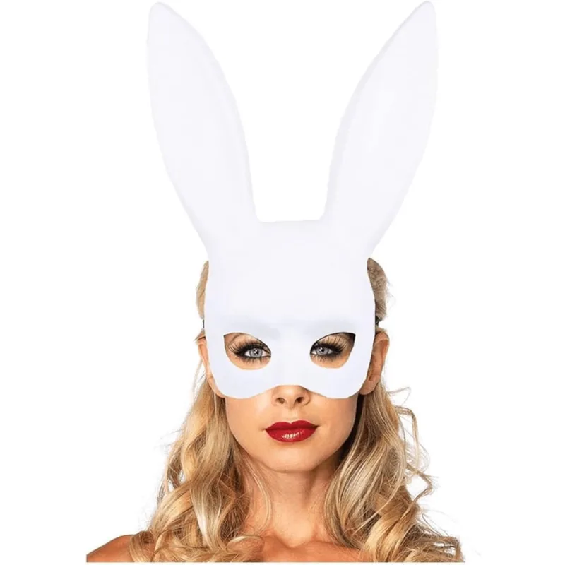 Máscara Coelho Da Playboy Branca Acessório Para Fantasia