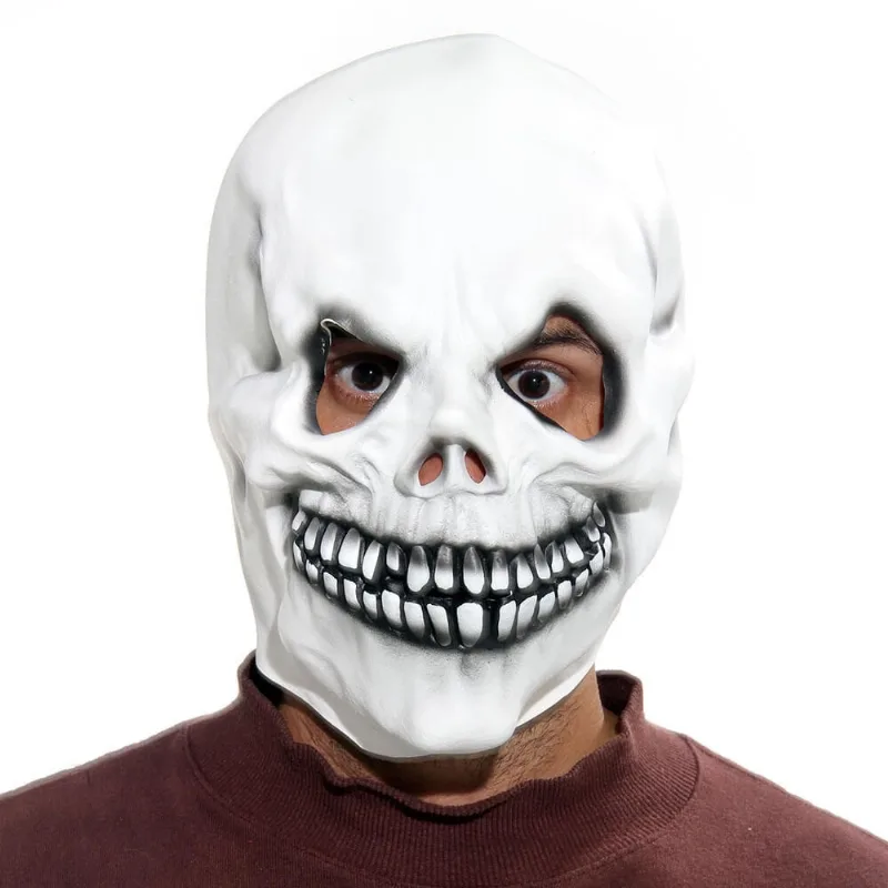 Máscara De Terror Caveira Branco Acessório Para Fantasia