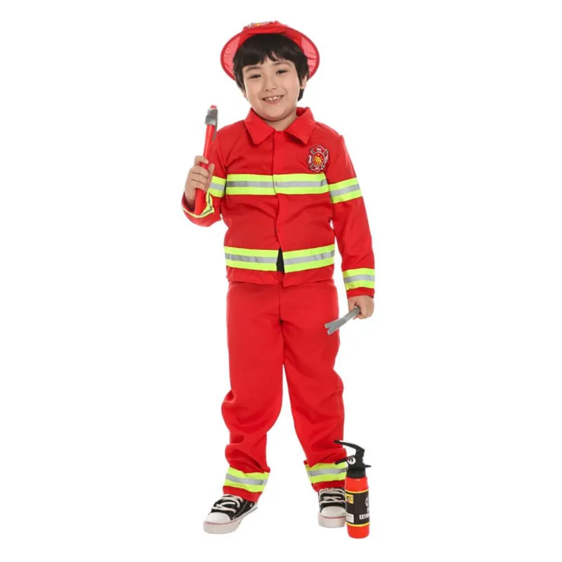 Fantasia Infantil de Bombeiro com Kit Completo de Acessórios