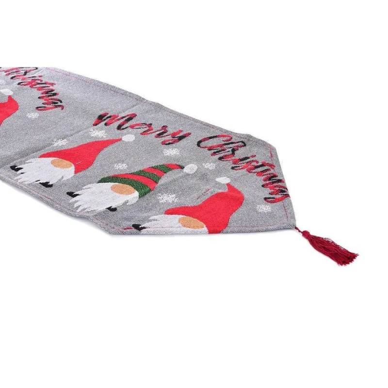 Caminho De Mesa Noel Gnomos Hatti 33X180Cm Decoração - Não Disponível