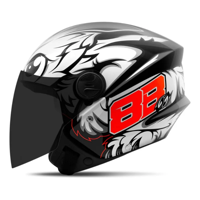 Capacete Moto Aberto New Liberty 3 Three Preto Gp88 Tam. 58