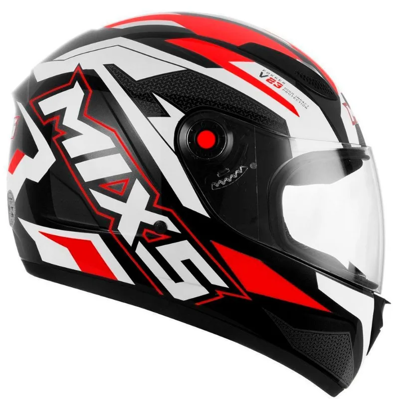 Capacete Pro Tork Mixs Fokker V23 Preto E Vermelho Brilhante 58