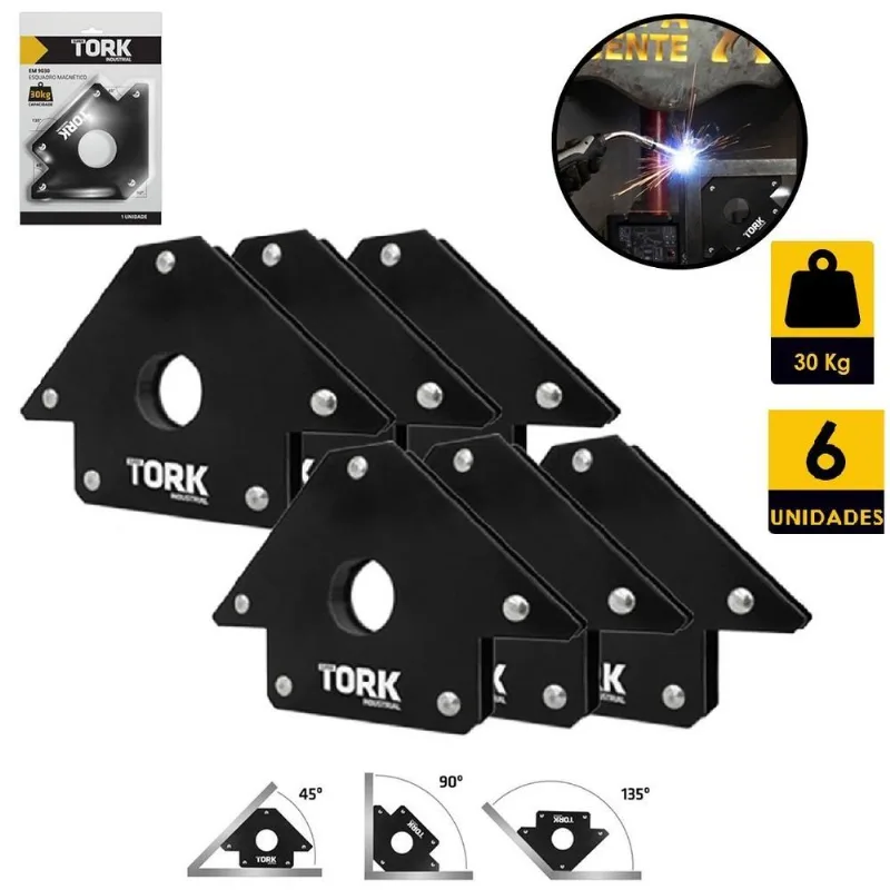 Esquadro Magnetico Para Solda 30kg C 6 Pecas Super Tork Em-9