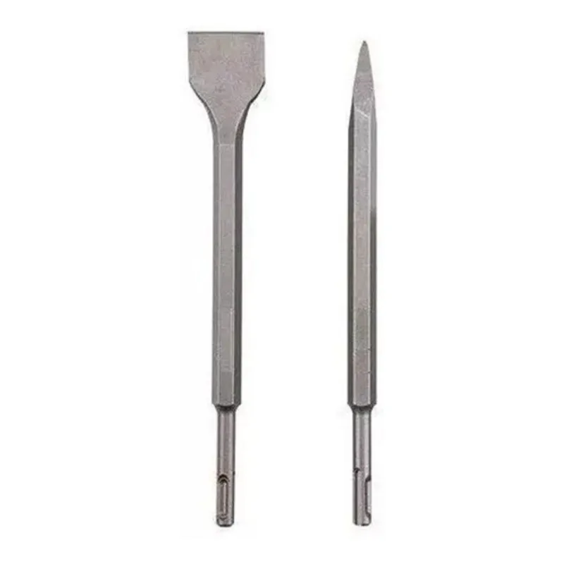 Kit Sds Plus 08 Pecas Talhadeira + 02 Ponteiros Para Marteletes Kit