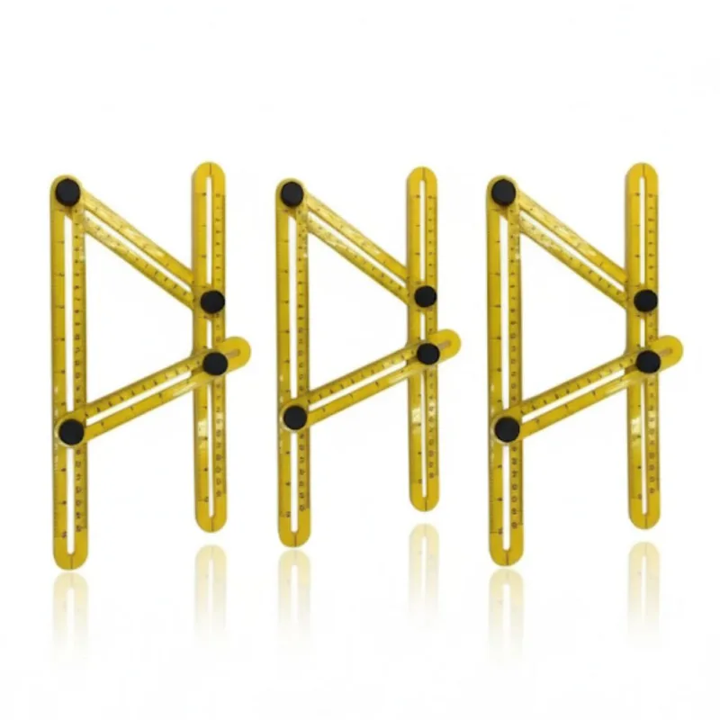 Kit 3 Réguas Esquadro Multi Ângulo Medidor 5213 Titanium