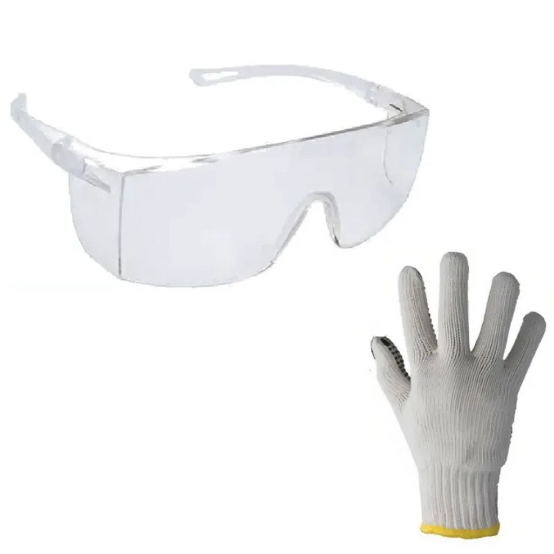 Kit 50 Luvas De Malha Pigmentada 9" + 50 Óculos De Proteção