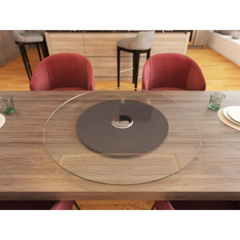 Prato Giratório de Mesa 100cm Vidro Temperado Brown Granite