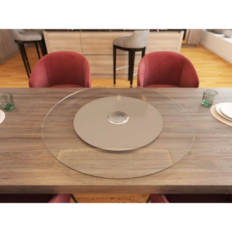 Prato Giratório de Mesa 100cm Vidro Temperado Fendi