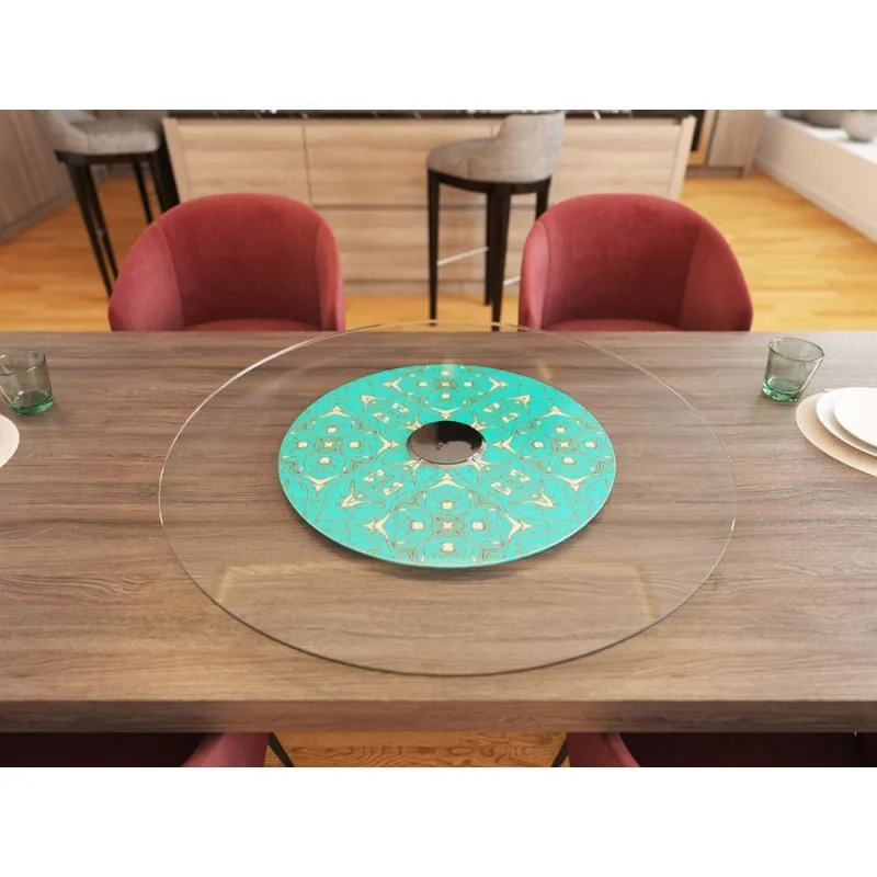 Prato Giratório de Mesa 100cm Vidro Temperado Mar