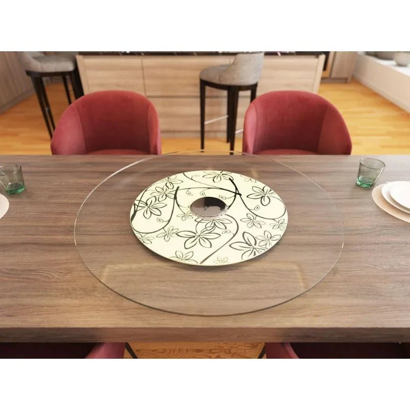 Prato Giratório De Mesa 80cm 6mm Sweet Corn Floral