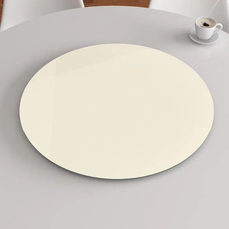 Prato Giratório de Mesa Vidro Temperado Off White EXTRA