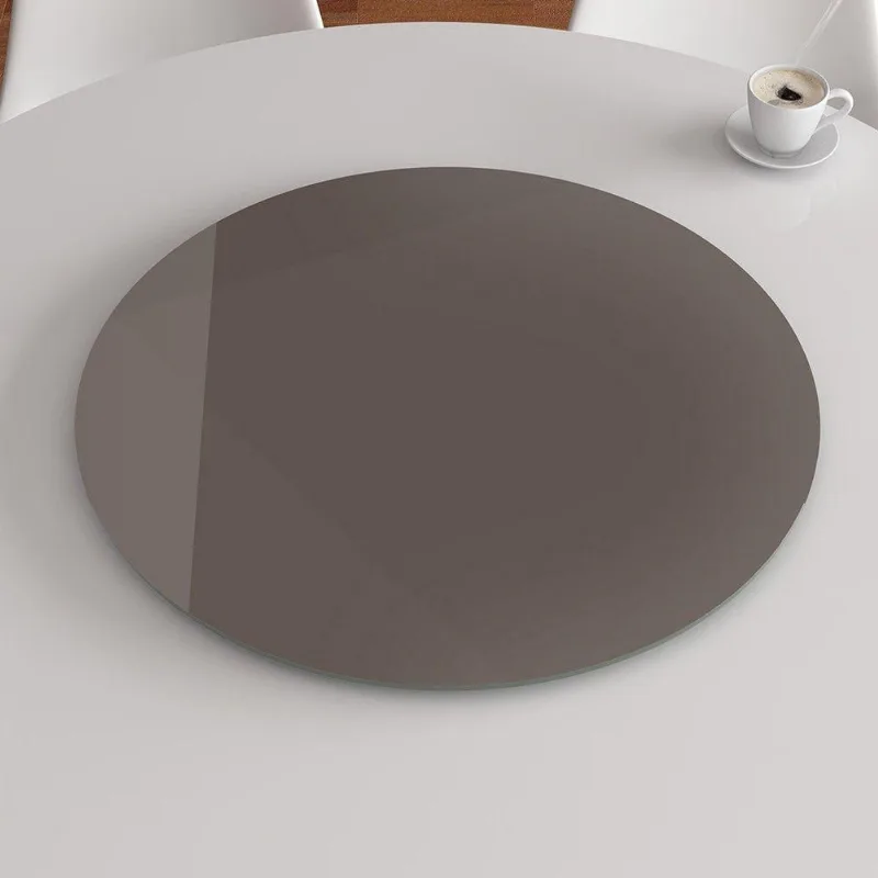 Prato Giratório de Mesa 100cm Vidro Temperado - Marrom - EXTRA CLEAR BLINDEX 8mm - Malu Decor