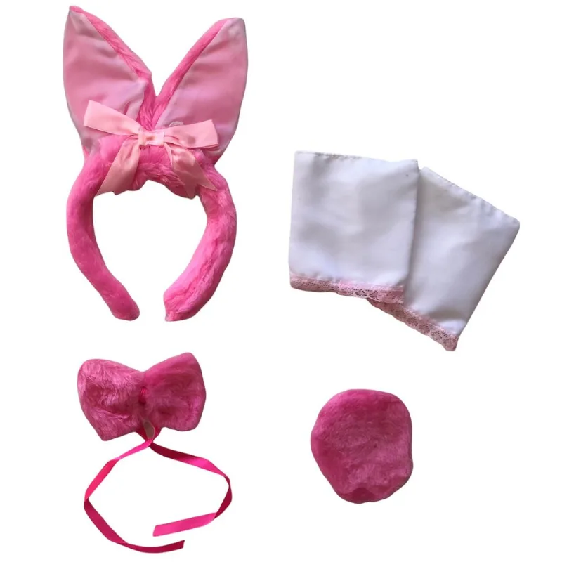 Kit Coelha Páscoa Pelúcia Fantasia Coelhinha Carnaval Halloween Zumbi Terror