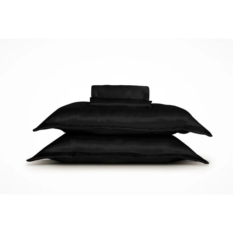 Par De Fronha 50x70 Charmousse Preto Anti Frizz