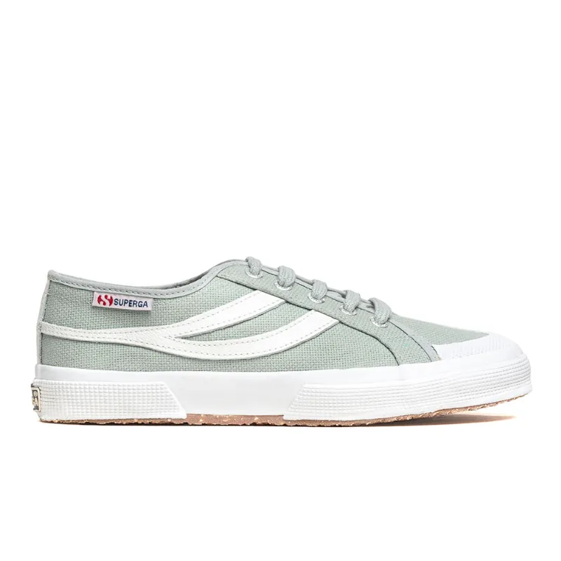 Tênis Superga 2953 Canvas Swallow Tail Leather Light Grey/White SN10000190LG.37