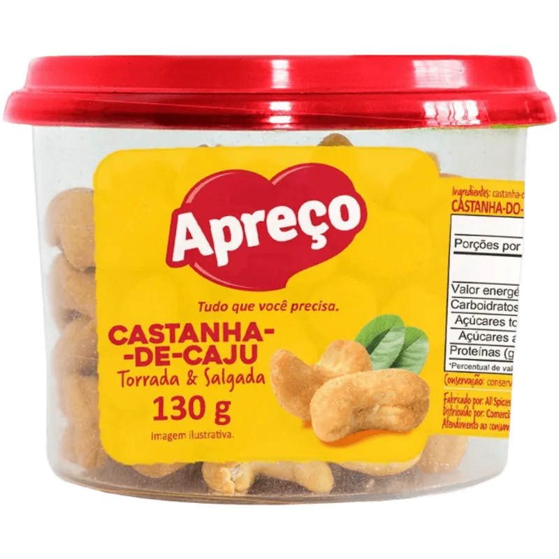 Castanha de Caju Torrada Salgada Apreço 130G