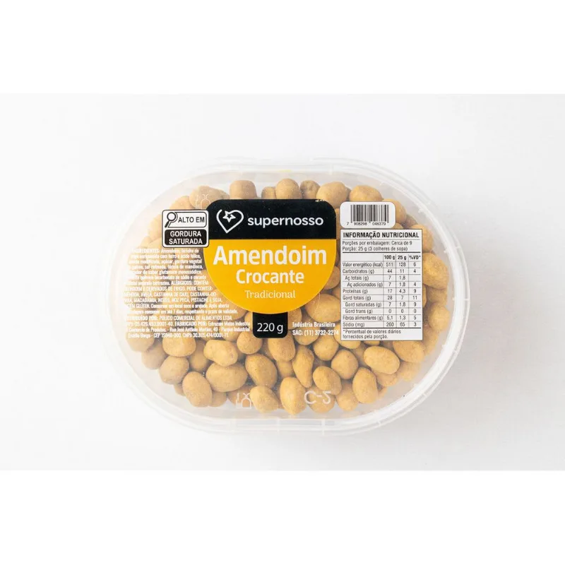 Amendoim Crocante Tradicional Supernosso 220g