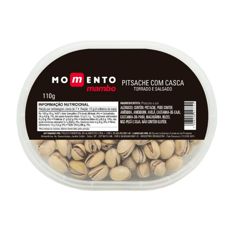 Pistache Torrado e Salgado com Casca Momento Mambo 110g