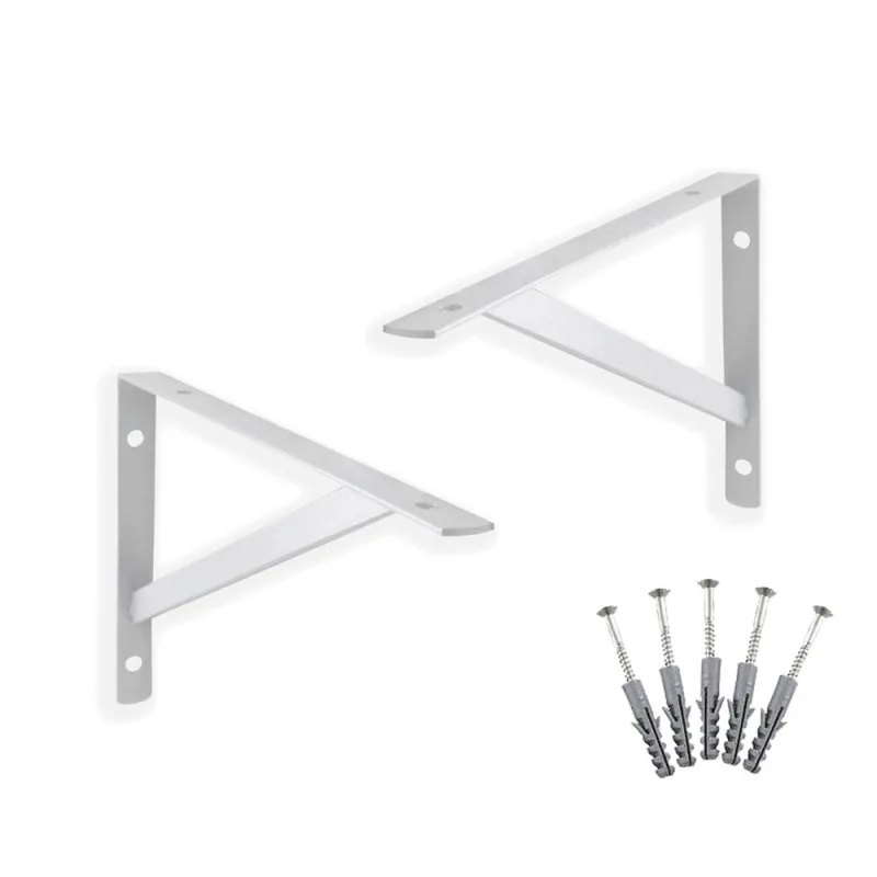 Kit 2 pçs Suporte Mão Francesa Cantoneira 15cm com Parafusos e Buchas - Não Disponível - Construção E Ferramentas
