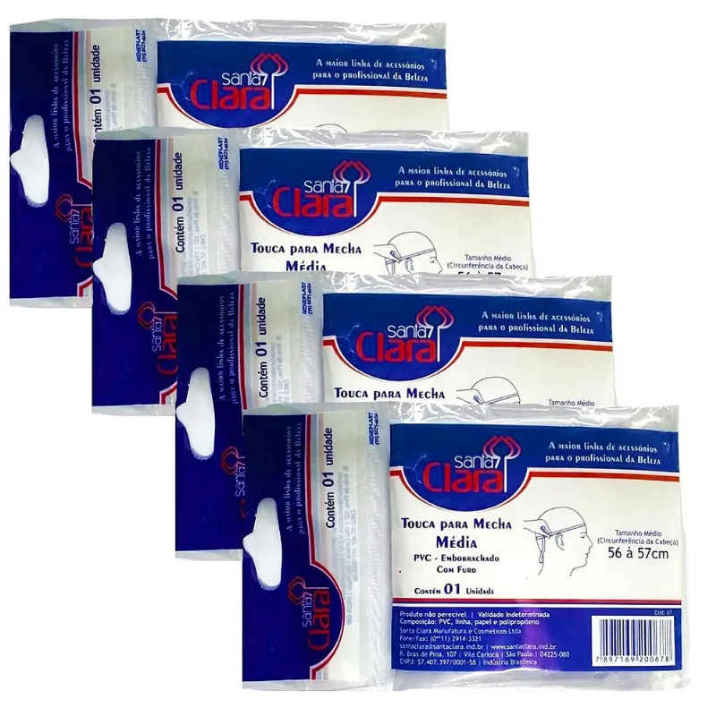 Kit 4 Toucas Para Mechas Em Pvc Com Furos Santa Clara