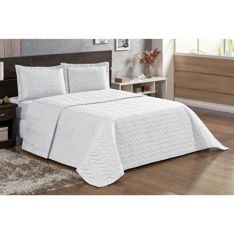Kit Cobre Leito Pratic Casal King 3 Peças Branco