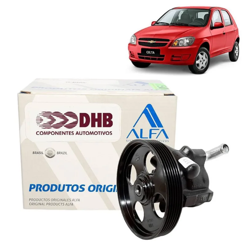 Bomba HD dhb gm celta/prisma flex 1.0-1.4 com E sem ar/corsa classic flex 1.0 com ar 2005 A 2008 - com polia 06 pk - dl