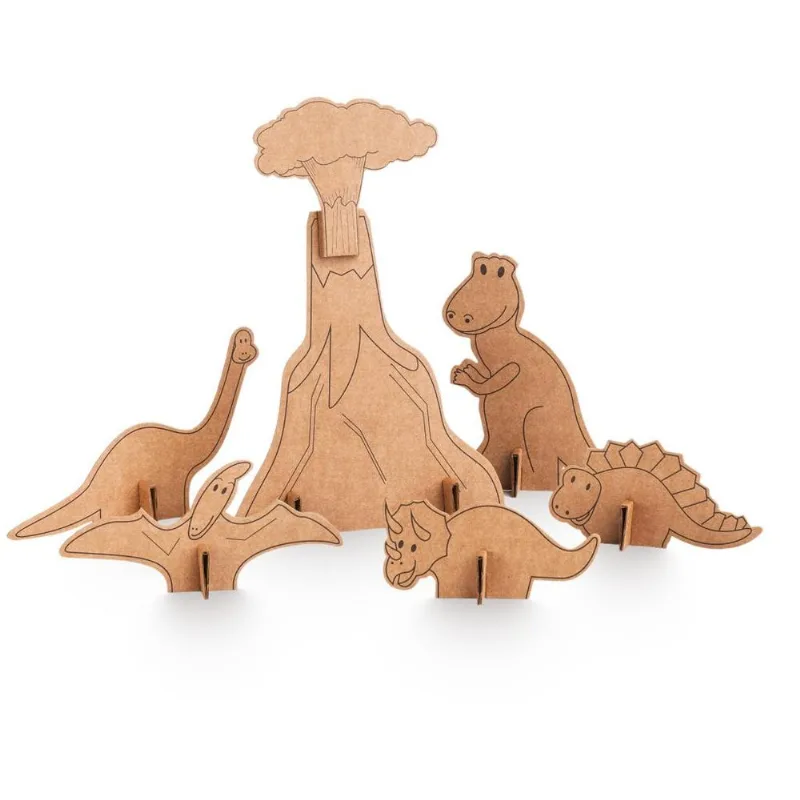 Dinossauros - Papelão Ondulado - Marrom - Eu Amo Papelão - Mazurky