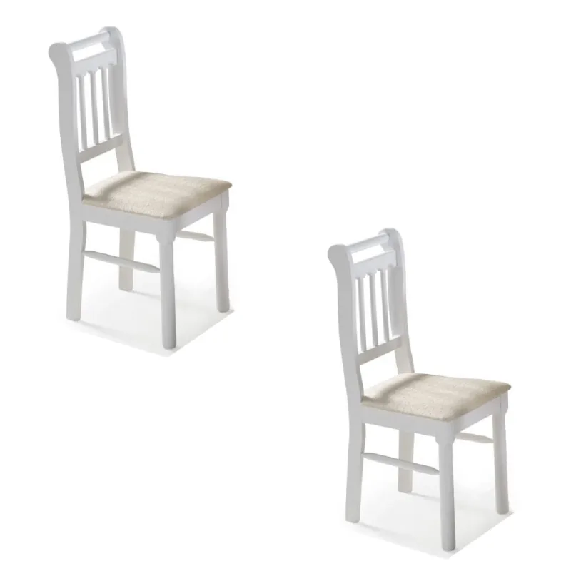 Kit 2 Cadeiras Kingston com Assento Estofado Branco - Casatema